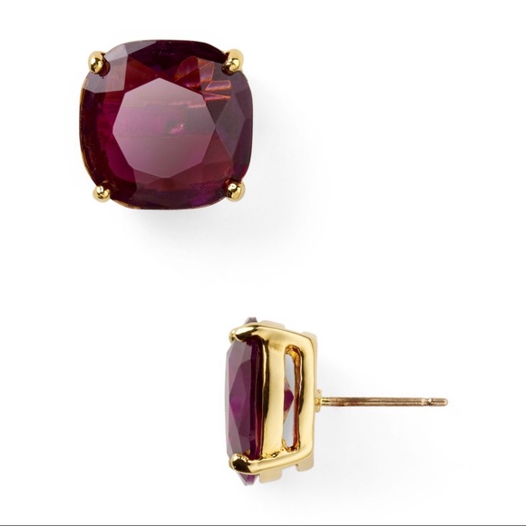 kate spade Jewelry - Kate Spade Small Square Stud Earrings Plum Purple